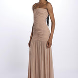 ADELE abito in tulle plisse SS24 9129 LATTE retrofete 