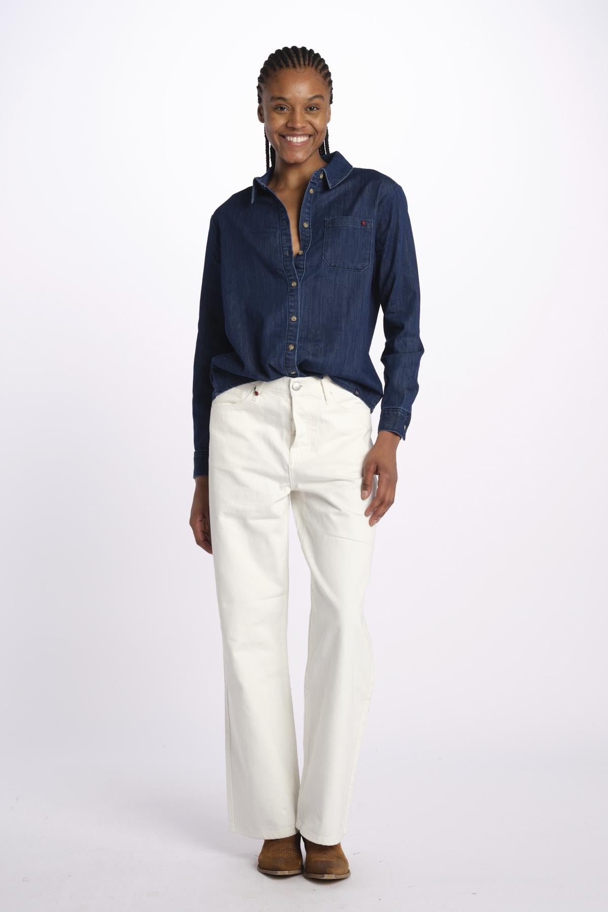 STACY  chemise jeans leggera ls 09 sh by fam. STACY INDIGO fam 