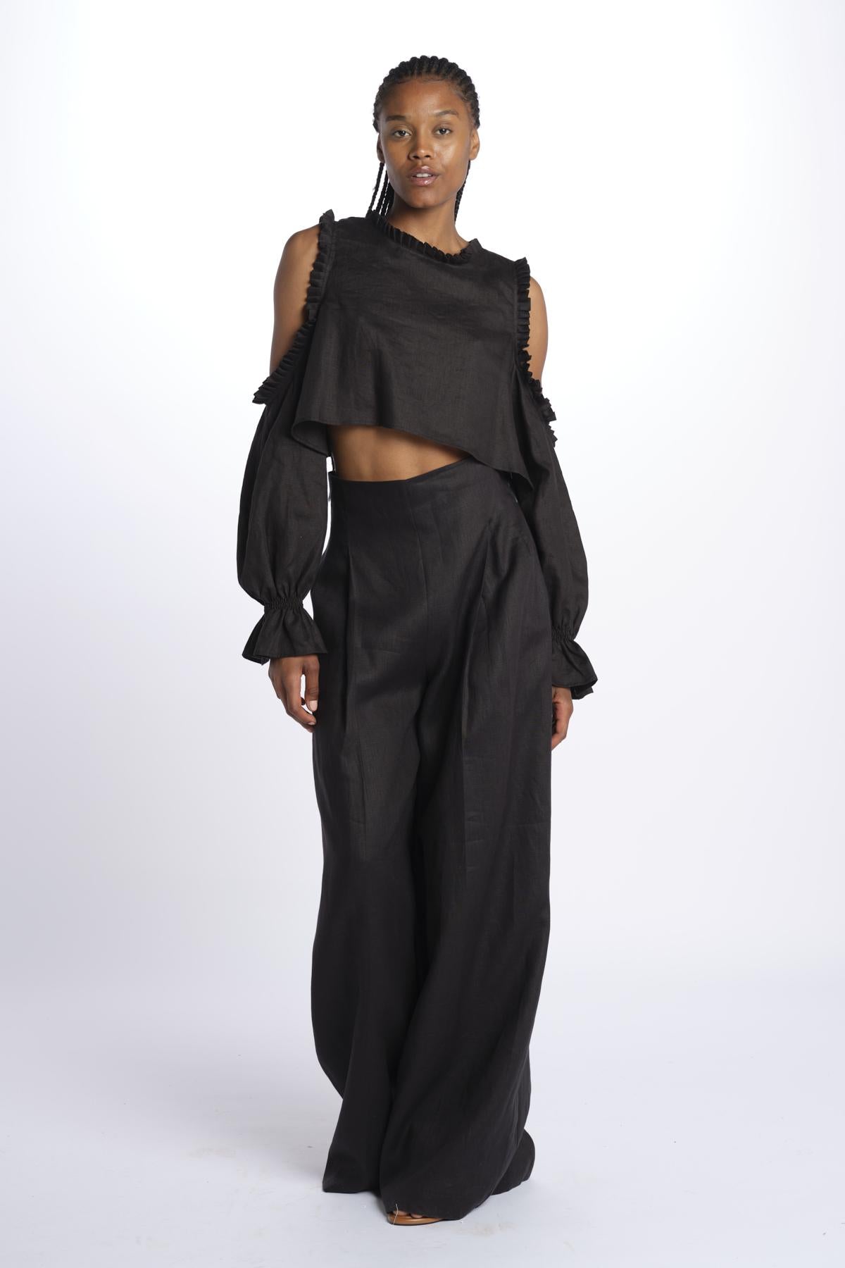 HEINI pantalone over PANTS HEINI NERO inasami 