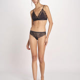 reggiseno triangolo in satin con pizzo LOVE LACE L1001005 BLACK 900 love stories 