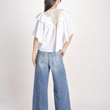camicia con pizzo in volant DOLLY TEE DOLLY1TEE WHITE antik batik 