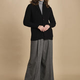 cardigan collo a scialle D251016S 4032 NERO milaura 