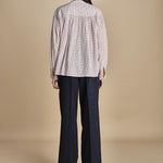 camicia voille lana con rouches MAGRITTE RED_WHITE CHECKS laurence bras 