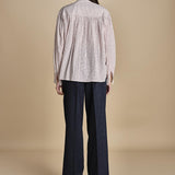 camicia voille lana con rouches MAGRITTE RED_WHITE CHECKS laurence bras 