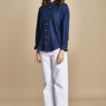 CHANDLER camicia denim con automatici BECE616 INDIGO hartford 