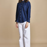 CHANDLER camicia denim con automatici BECE616 INDIGO hartford 
