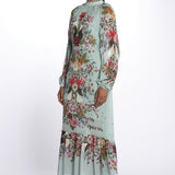 Abito lungo BEAUTY chiffon stampa fiori 328791 BLUE farm rio 