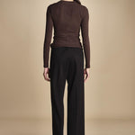 pantalone con elastico in punto milano PENSIL BLACK true avenue 