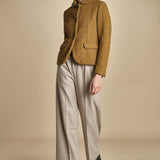 pantalone con elastico in punto milano PENSIL BEIGE true avenue 