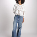 camicia con ricami THE PICNIC TOP T1460992 CREAM the GREAT 