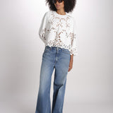 camicia con ricami THE PICNIC TOP T1460992 CREAM the GREAT 