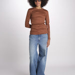 t-shirt manica lunga a costine KOLLINA IO1100X2338 TOBACCO BR208 ivy oak 