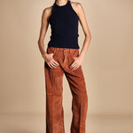 pantalone in velluto cropped ZELDA RUSSETED true avenue 