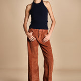 pantalone in velluto cropped ZELDA RUSSETED true avenue 