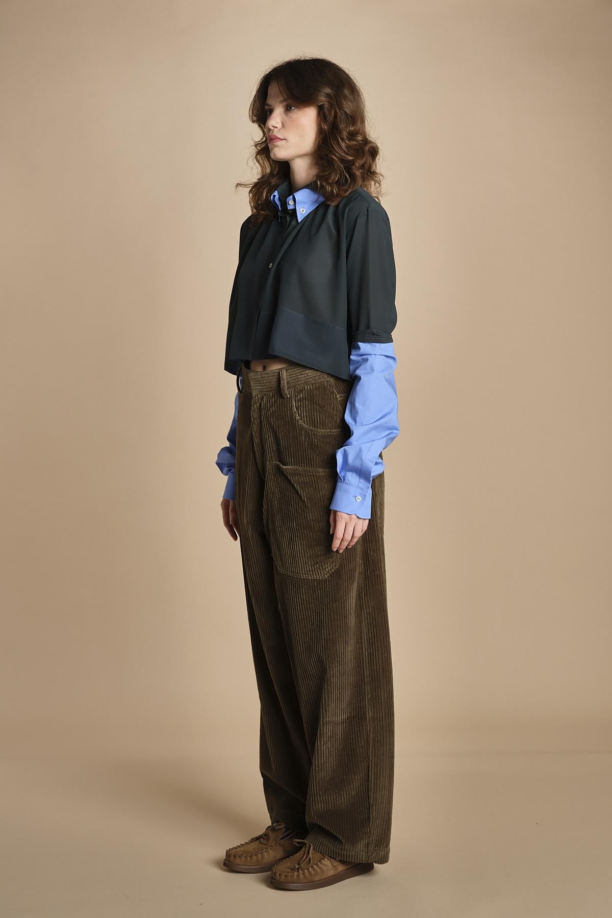 pantaloni in velluto a coste CARLA MJD230_612000 J0217 MILITARY GREEN jejia 