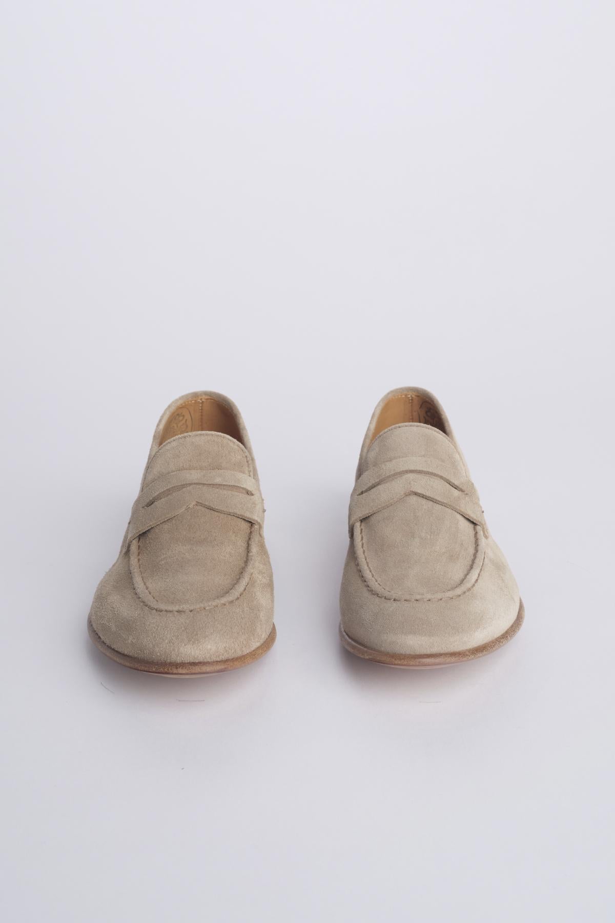 JANET mocassino suede fondo cuoio JANET 80013 ANTILOPE alberto fasciani 