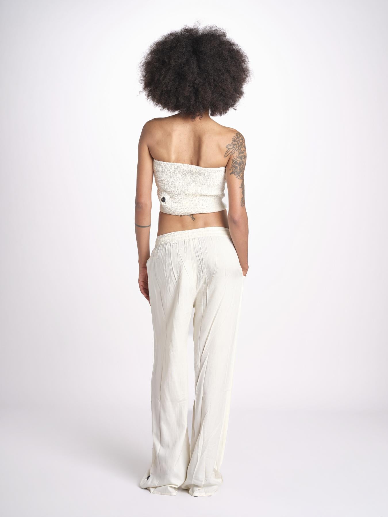 pantalone con coulisse SUMBAWAIVR IVOIRE laraethnics 