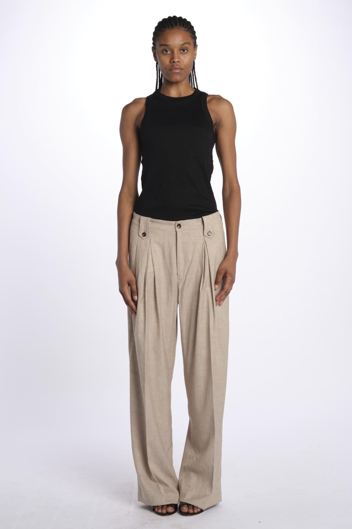 Pantalone CRISTAL pinces CRISTAL KHAKI true avenue 