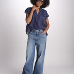 camicia in voille e pizzo con maniche corte GANU 6EVA53-V09890 ENCRE vanessa bruno 