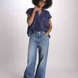 camicia in voille e pizzo con maniche corte GANU 6EVA53-V09890 ENCRE vanessa bruno 