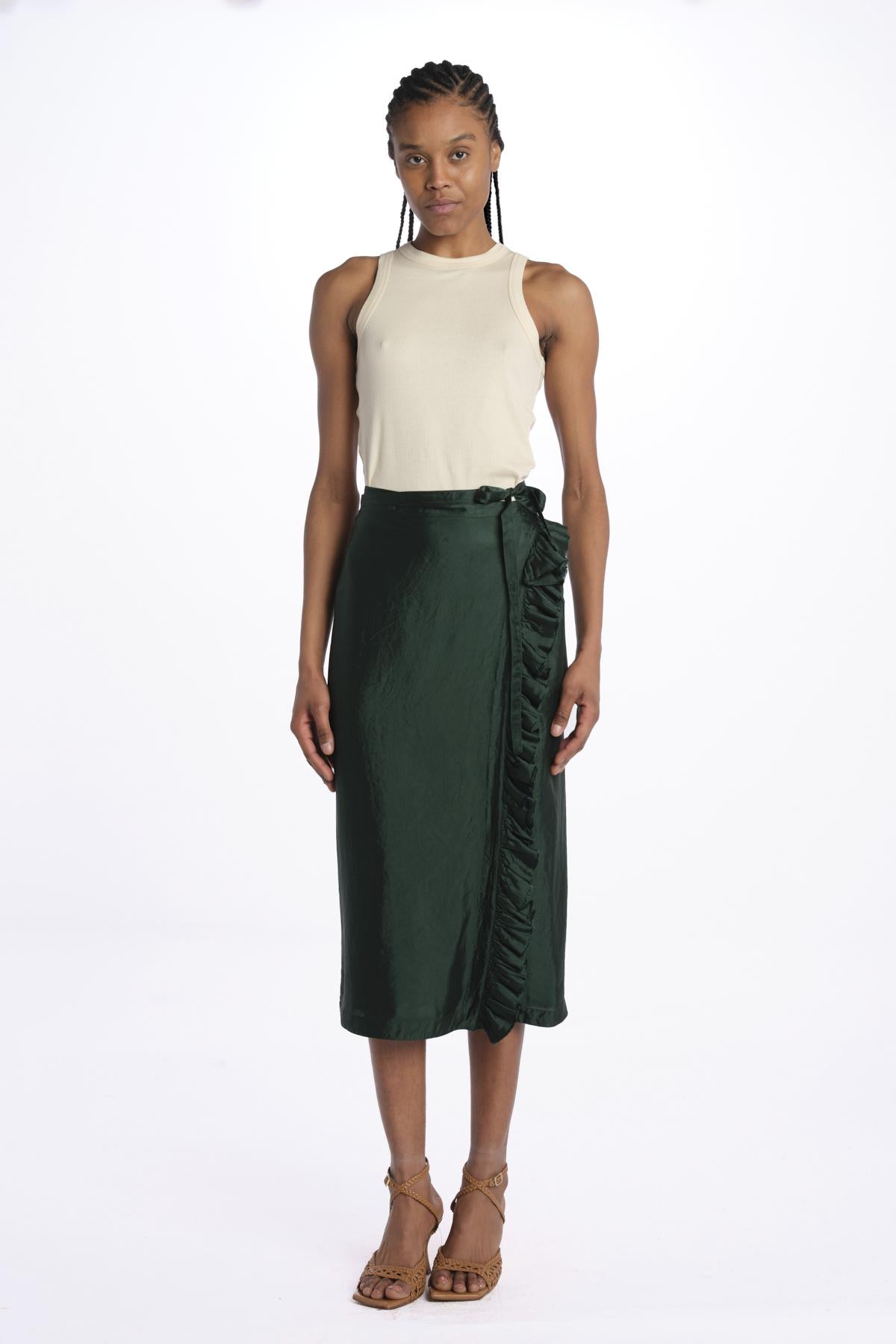 Gonna pareo con rouches MOD.2258 VERDE aspesi 