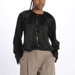 Camicia manica sbuffo CUTWORK BE24499 BLACK milaura 