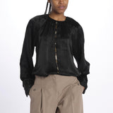 Camicia manica sbuffo CUTWORK BE24499 BLACK milaura 