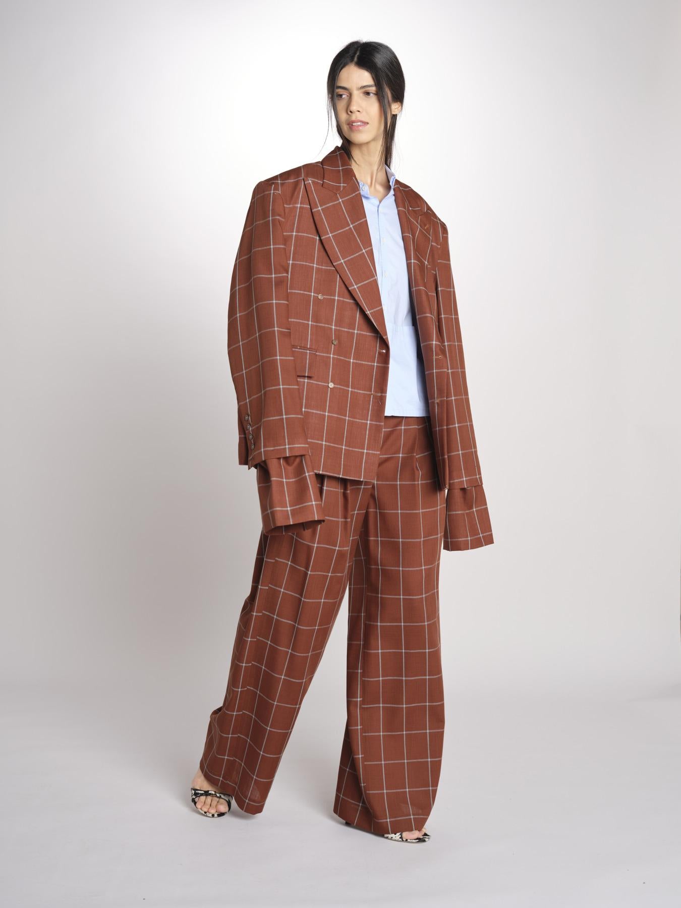blazer over check OLLY MJD503_LOVECH BURNT CHECK jejia 