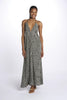 VIC dress with lace-up back and leaf print