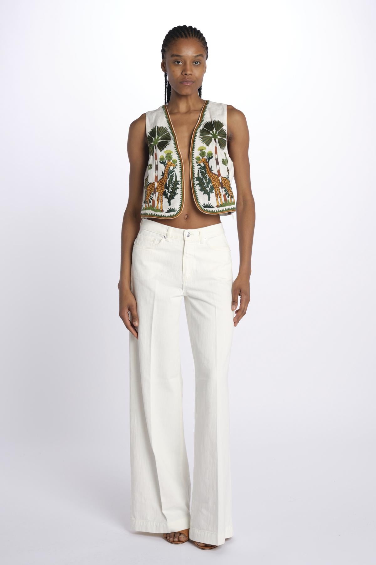 GIRAFFE GILET by milaura. BE24866 WHITE MULTI benaras soleil 