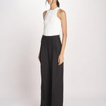 pantalone con due pinces in lino VELIERO 2615131092600 003 NERO weekend maxmara 