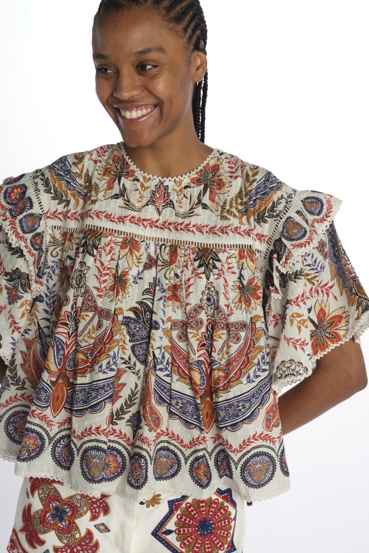 Camicia BOHO GLAM stampa fiore 344858 OFFWHITE farm rio 