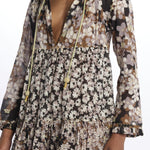 Abito lungo m/l fiori Maxi Hippydress MH BF1 MA1 yvonne s. 