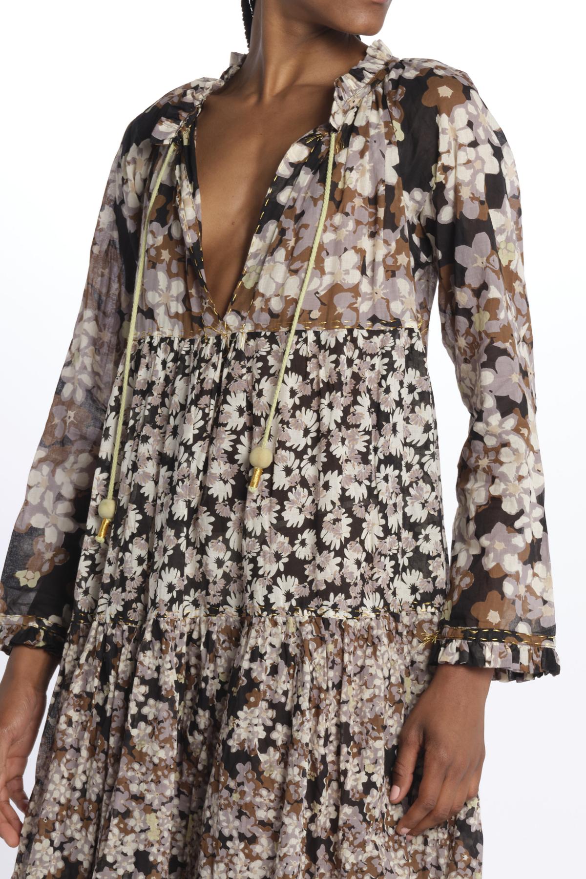 Abito lungo m/l fiori Maxi Hippydress MH BF1 MA1 yvonne s. 