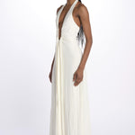 Abito JENNIFER lungo scollato jersey JAS24DR098 IVORY misha 