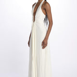 Abito JENNIFER lungo scollato jersey JAS24DR098 IVORY misha 