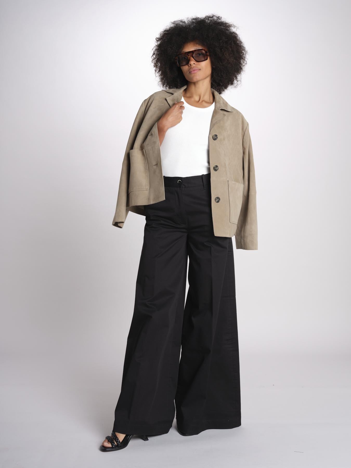 pantalone in lino con pinces PETRA PE98 BLACK nine in the morning 