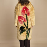 ecopelliccia con fiore FLOWER FUR 340268 CREAM farm rio 