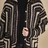 giacca a righe in crochet DICE BLACK mes demoiselles 