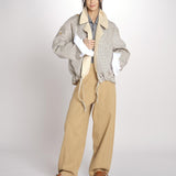 Giubbotto a quadretti reversibile BOMBERTRENCH MJD547_108477 BEIGE BLUE CHECK jejia 