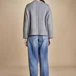 maglia girocollo over CLAUDIA GIROCOLLO GRIGIO_NERO tenne' 