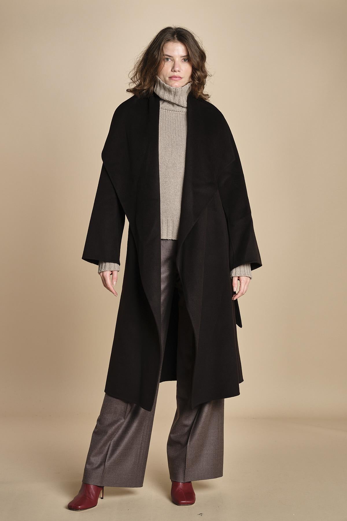 cappotto vestaglia double collo grande CARRIE ROSE  IO111048 BR291 ivy oak 