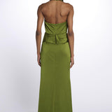 MAISON GROWN abito in satin scollo americano 10112295 8611 halston 