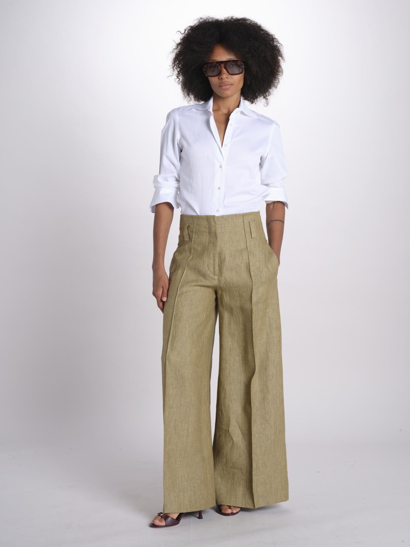 pantalone largo con nervature ORIANA 540 50352 quelledue 