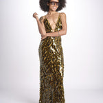 abito in paillettes THE SAPHIRE OLIVE misha 