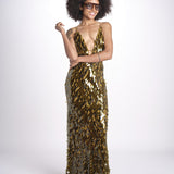 abito in paillettes THE SAPHIRE OLIVE misha 