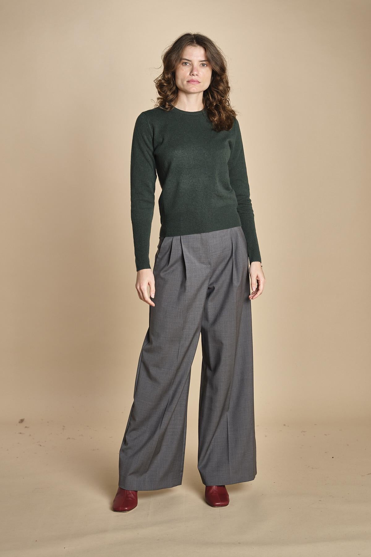 girocollo basic MIL46 25498 VERDE BOTTIGLIA milaura 