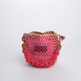 mini bag macrame G12W-0001- RED PINK guanabana 