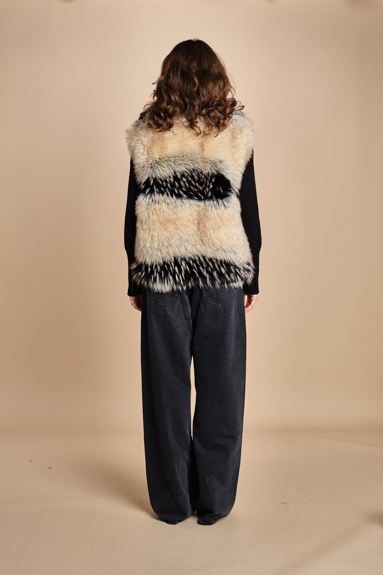 gilet in ecopelliccia AURA BEIGE mes demoiselles 