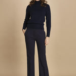 pantalone lungo a zampa. PAOLINA PL142 NAVY nine in the morning 